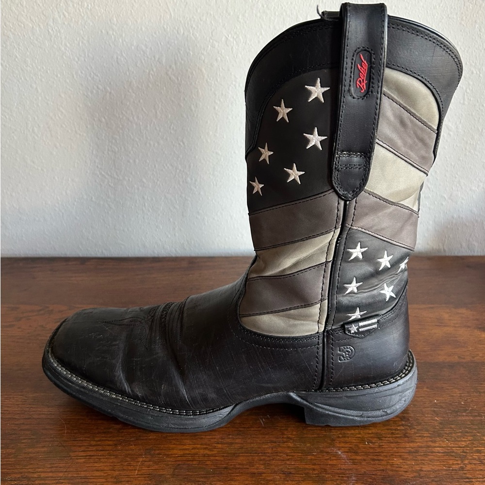 Durango Rebel Black Charcoal Flag Boots Western Cowboy Rodeo Patriotic Sz 12D